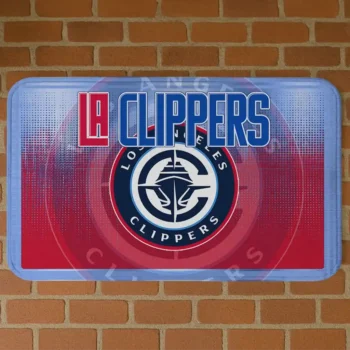 Los Angeles Clippers Pixel Blur Red Doormat