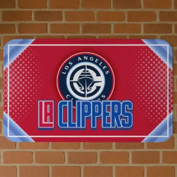 Los Angeles Clippers Silver Halftone Red Doormat