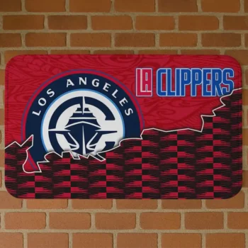 Los Angeles Clippers Tribal Detailing Red Black Doormat