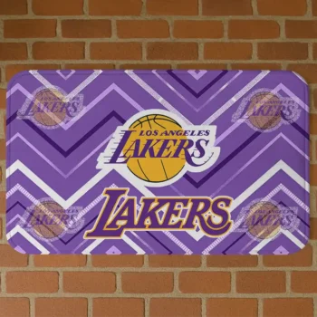 Los Angeles Lakers Chevron Geometrics Purple Doormat