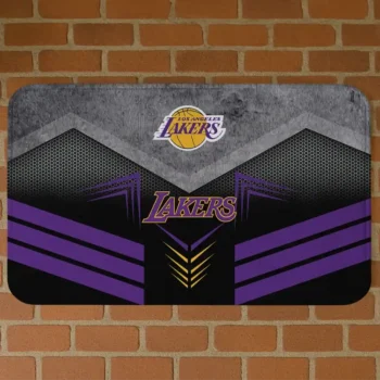 Los Angeles Lakers Chevron Points Purple Black Doormat
