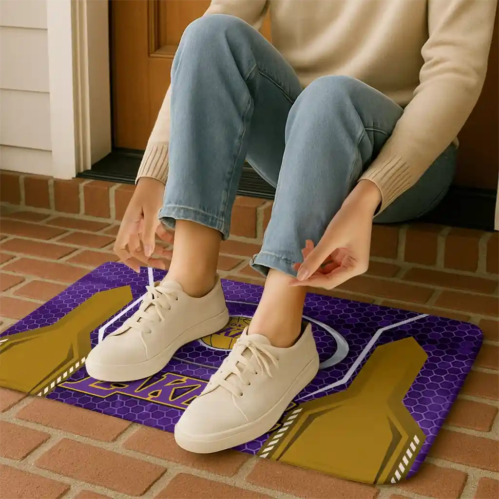 los-angeles-lakers-hexagon-oval-purple-doormat-top-rated.webp