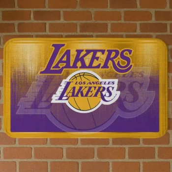 Los Angeles Lakers Pixel Blur Purple Doormat