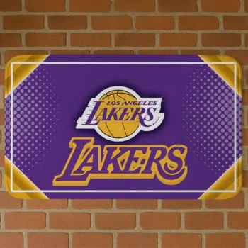 Los Angeles Lakers Silver Halftone Purple Doormat