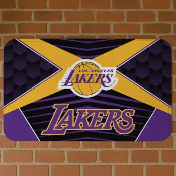 Los Angeles Lakers Techno Camo Purple Black Doormat