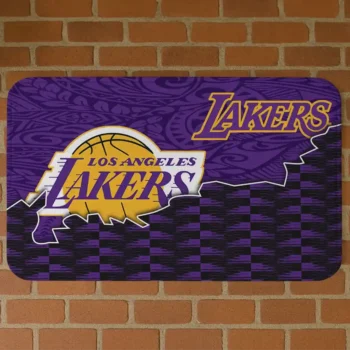 Los Angeles Lakers Tribal Detailing Purple Black Doormat