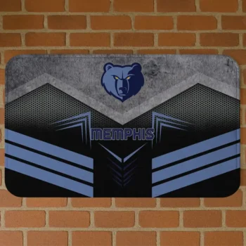 Memphis Grizzlies Chevron Points Blue Black Doormat