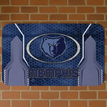 Memphis Grizzlies Hexagon Oval Blue Doormat