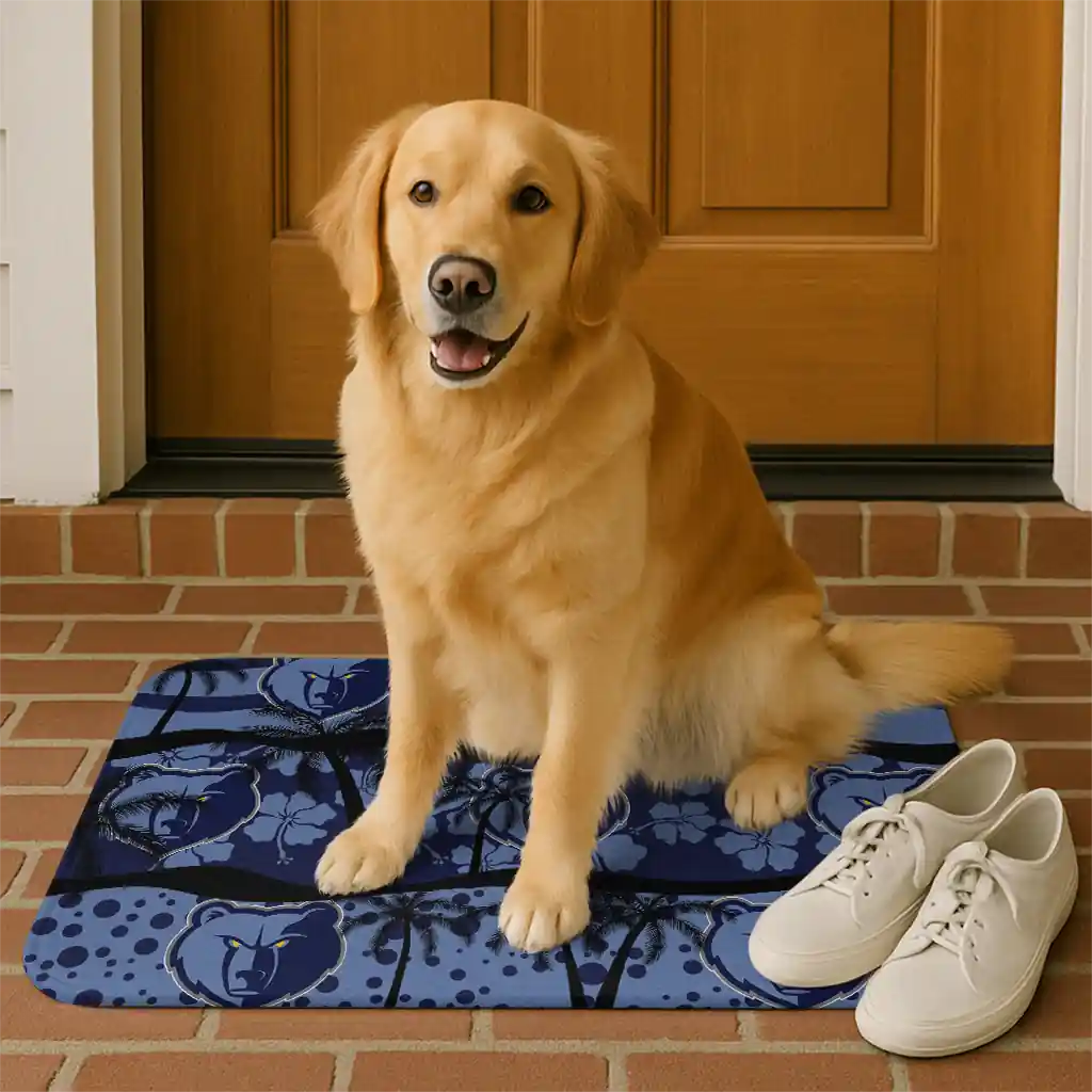 memphis-grizzlies-palm-silhouette-blue-black-doormat-high-quality.webp