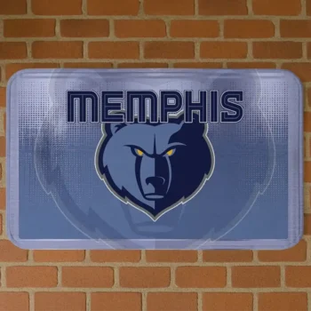 Memphis Grizzlies Pixel Blur Blue Doormat