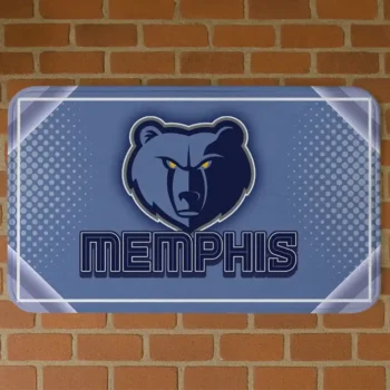 Memphis Grizzlies Silver Halftone Blue Doormat