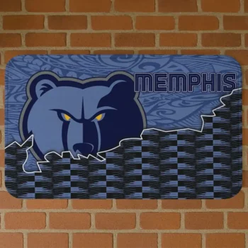 Memphis Grizzlies Tribal Detailing Blue Black Doormat
