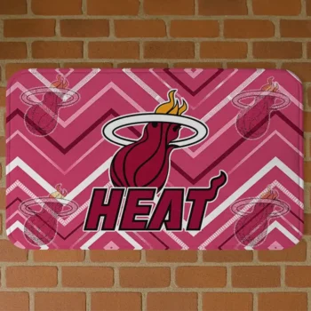 Miami Heat Chevron Geometrics Red Doormat