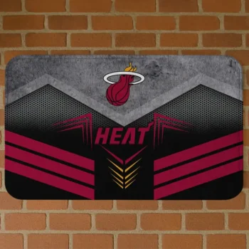 Miami Heat Chevron Points Red Black Doormat