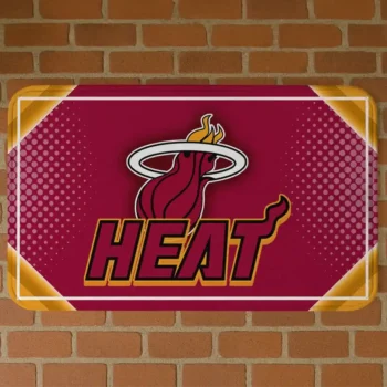 Miami Heat Silver Halftone Red Doormat