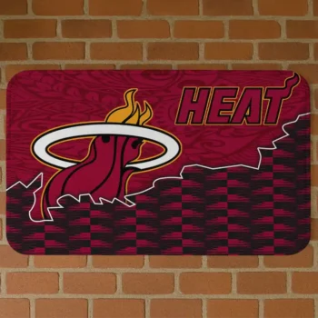 Miami Heat Tribal Detailing Red Black Doormat