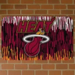 Miami Heat Vertical Flow Red Doormat