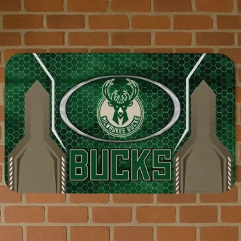 Milwaukee Bucks Hexagon Oval Green Doormat
