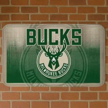 Milwaukee Bucks Pixel Blur Green Doormat