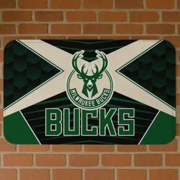 Milwaukee Bucks Techno Camo Green Black Doormat