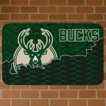 Milwaukee Bucks Tribal Detailing Green Black Doormat