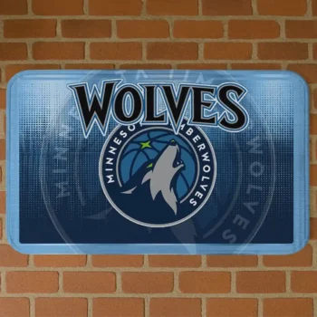 Minnesota Timberwolves Pixel Blur Midnight Blue Doormat