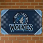 Minnesota Timberwolves Silver Halftone Midnight Blue Doormat