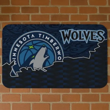 Minnesota Timberwolves Tribal Detailing Midnight Blue Black Doormat
