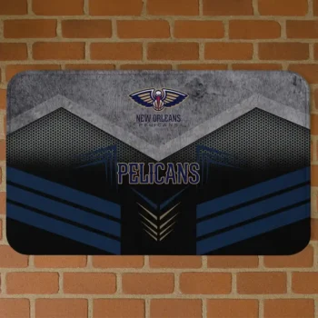 New Orleans Pelicans Chevron Points Navy Black Doormat