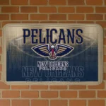 New Orleans Pelicans Pixel Blur Navy Doormat