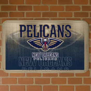 New Orleans Pelicans Pixel Blur Navy Doormat