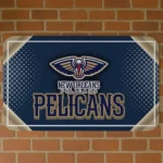 New Orleans Pelicans Silver Halftone Navy Doormat