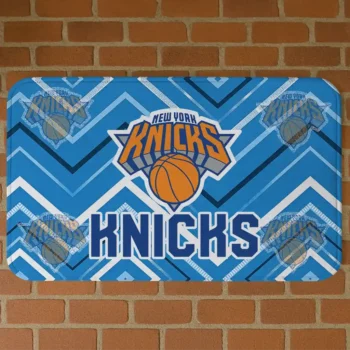 New York Knicks Chevron Geometrics Blue Doormat