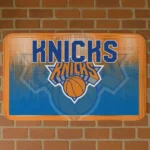 New York Knicks Pixel Blur Blue Doormat