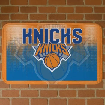 New York Knicks Pixel Blur Blue Doormat