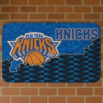 New York Knicks Tribal Detailing Blue Black Doormat
