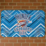 Oklahoma City Thunder Chevron Geometrics Blue Doormat