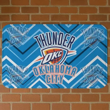 Oklahoma City Thunder Chevron Geometrics Blue Doormat