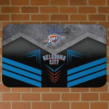 Oklahoma City Thunder Chevron Points Blue Black Doormat