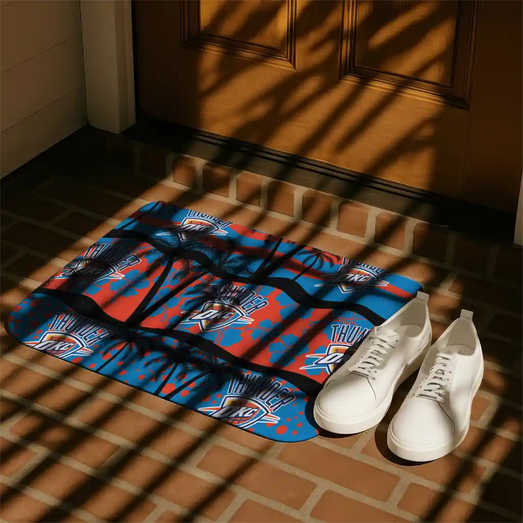 oklahoma-city-thunder-palm-silhouette-blue-black-doormat-trendy.webp