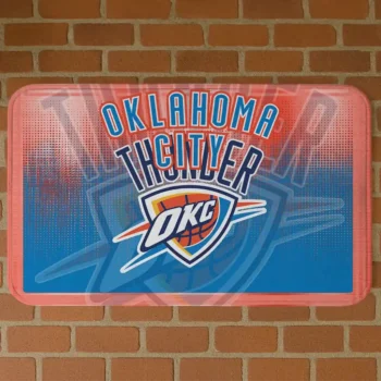 Oklahoma City Thunder Pixel Blur Blue Doormat
