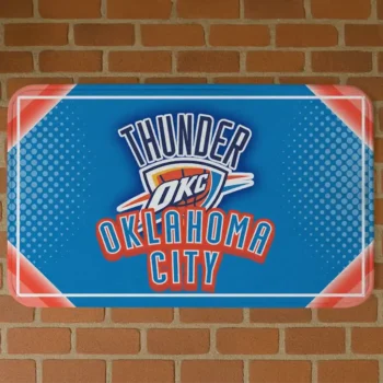 Oklahoma City Thunder Silver Halftone Blue Doormat