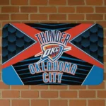 Oklahoma City Thunder Techno Camo Blue Black Doormat