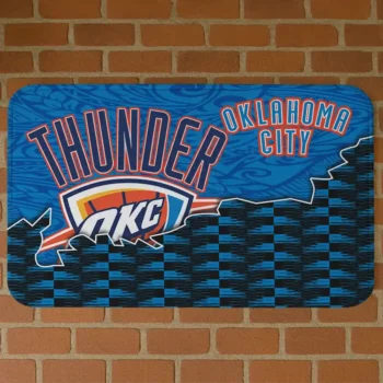 Oklahoma City Thunder Tribal Detailing Blue Black Doormat