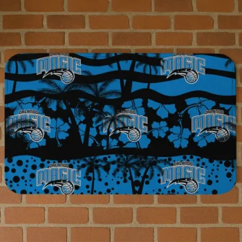 Orlando Magic Palm Silhouette Blue Black Doormat