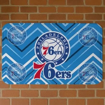 Philadelphia 76ers Chevron Geometrics Blue Doormat