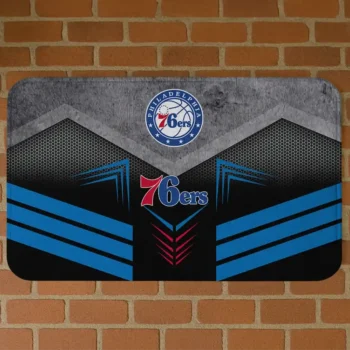 Philadelphia 76ers Chevron Points Blue Black Doormat