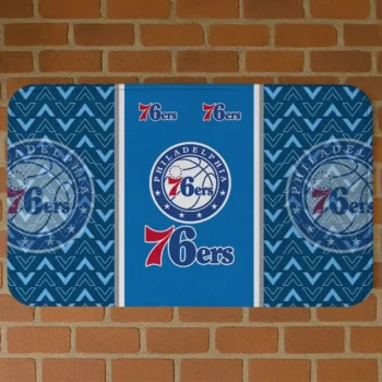 Philadelphia 76ers Chevron Stack Blue Doormat