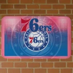 Philadelphia 76ers Pixel Blur Blue Doormat