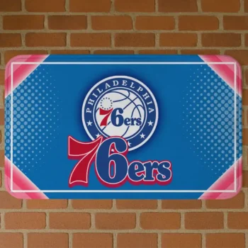 Philadelphia 76ers Silver Halftone Blue Doormat